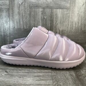 Nike Burrow Slippers Women 9 Lavender Quilted Puffer Fleece Lined NEW FZ7940-200